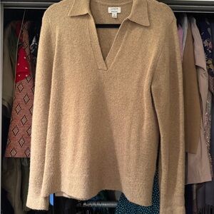 J. Crew Women's V-Neck Sweater in Tan